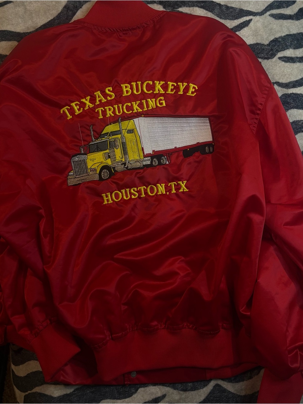 Vintage Game Sportswear 4X Red Satin Trucker Jacket Texas Embroidered (HTX)